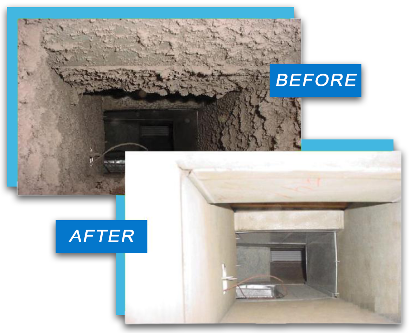 Sho-Me Clean Duct Cleaning before and after collage - Branson, MO
